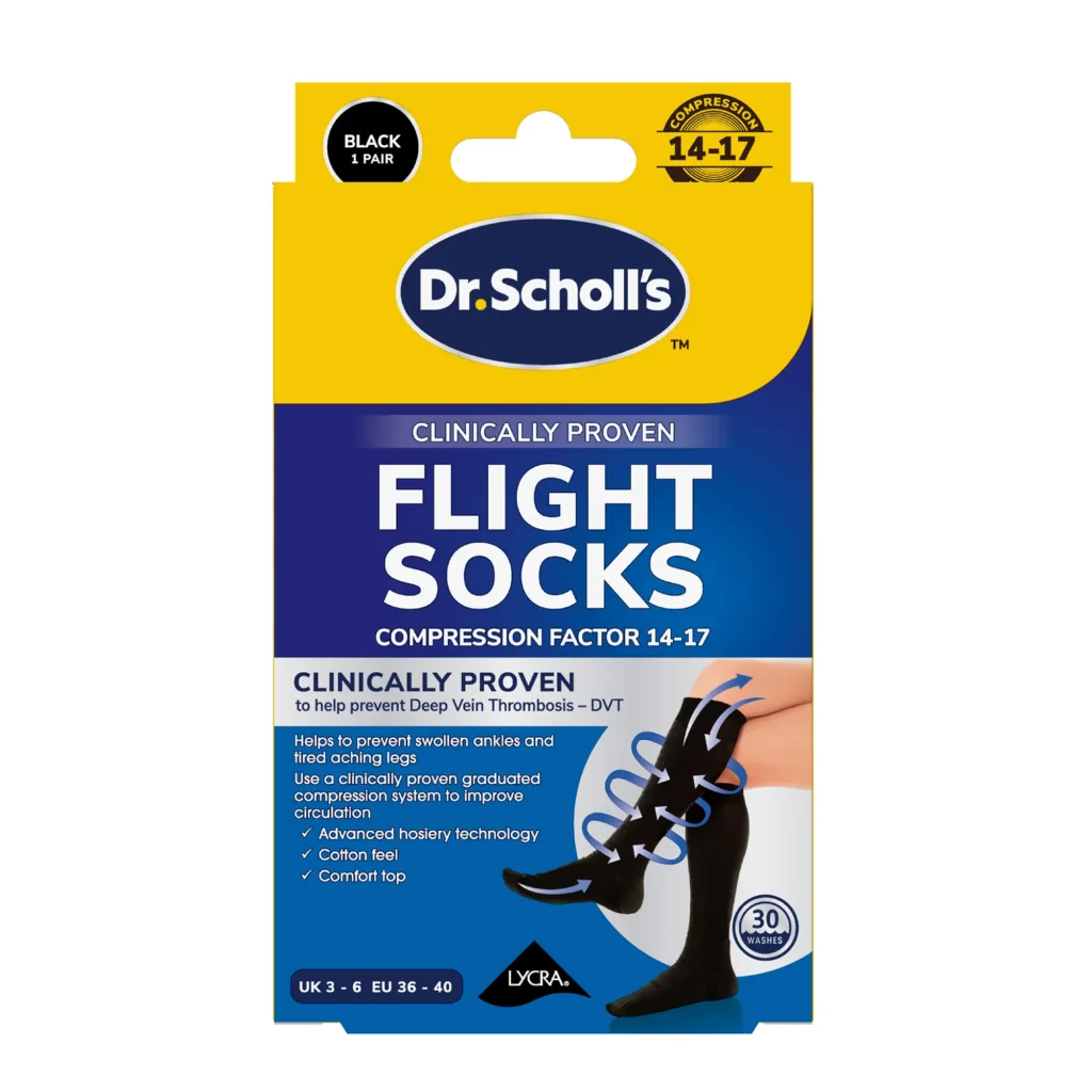 Flight Socks Cotton Feel: Black, Small