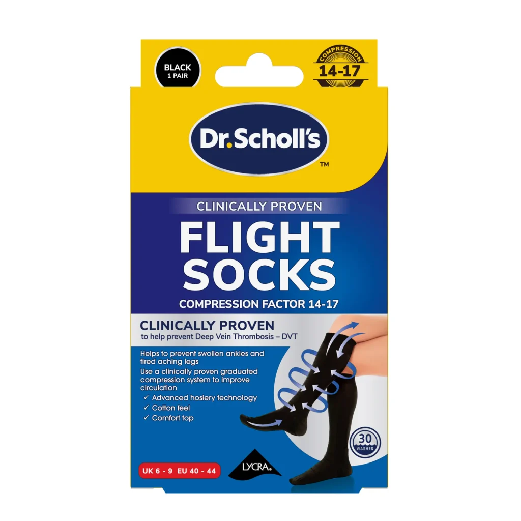 Flight Socks Cotton Feel: Black, Medium