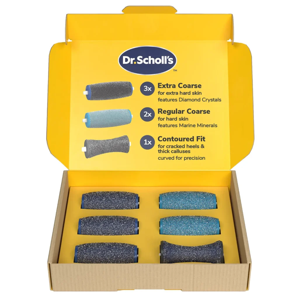 Electric Foot File Roller Head Refills – 6 Pack